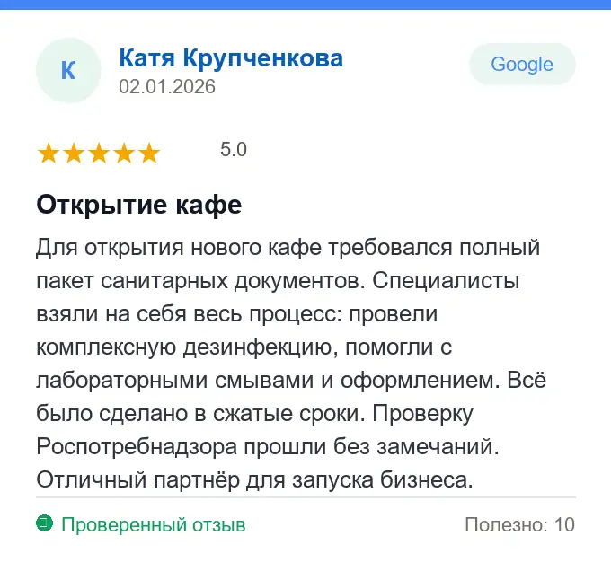 Отзыв Катя Крупченкова: Открытие кафе